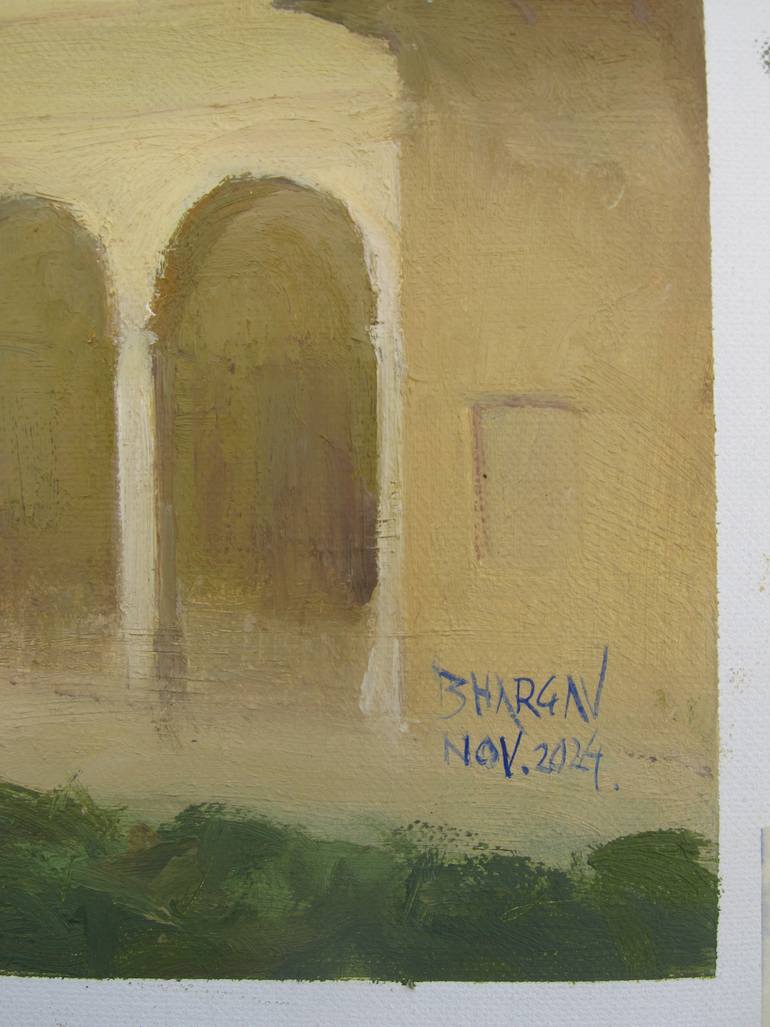 Original Impressionism Architecture Painting by Bhargavkumar Kulkarni