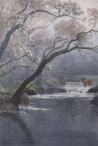 Original Impressionism Landscape Painting by Bhargavkumar Kulkarni