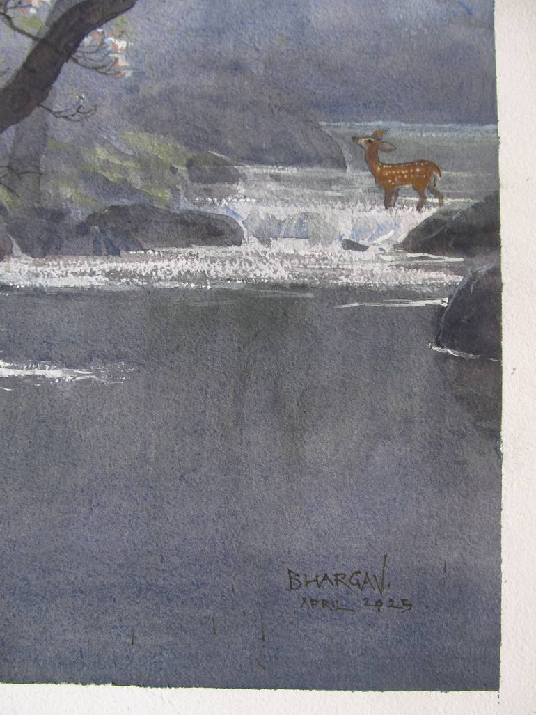 Original Impressionism Landscape Painting by Bhargavkumar Kulkarni