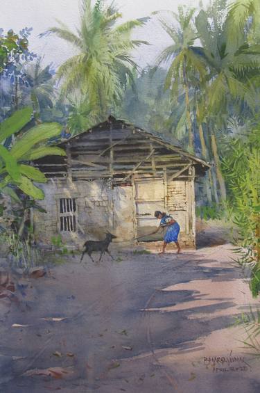 Original Realism Landscape Painting by Bhargavkumar Kulkarni