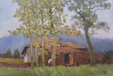 Original Realism Landscape Painting by Bhargavkumar Kulkarni