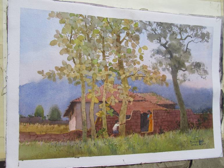 Original Realism Landscape Painting by Bhargavkumar Kulkarni