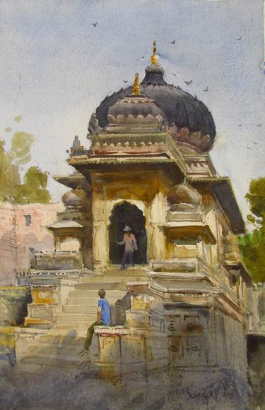 Original Impressionism Architecture Paintings by Bhargavkumar Kulkarni