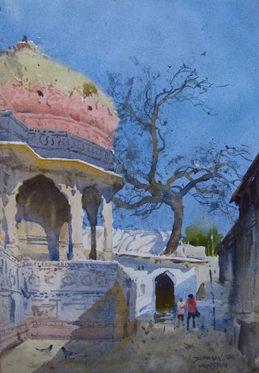 Original Impressionism Architecture Paintings by Bhargavkumar Kulkarni