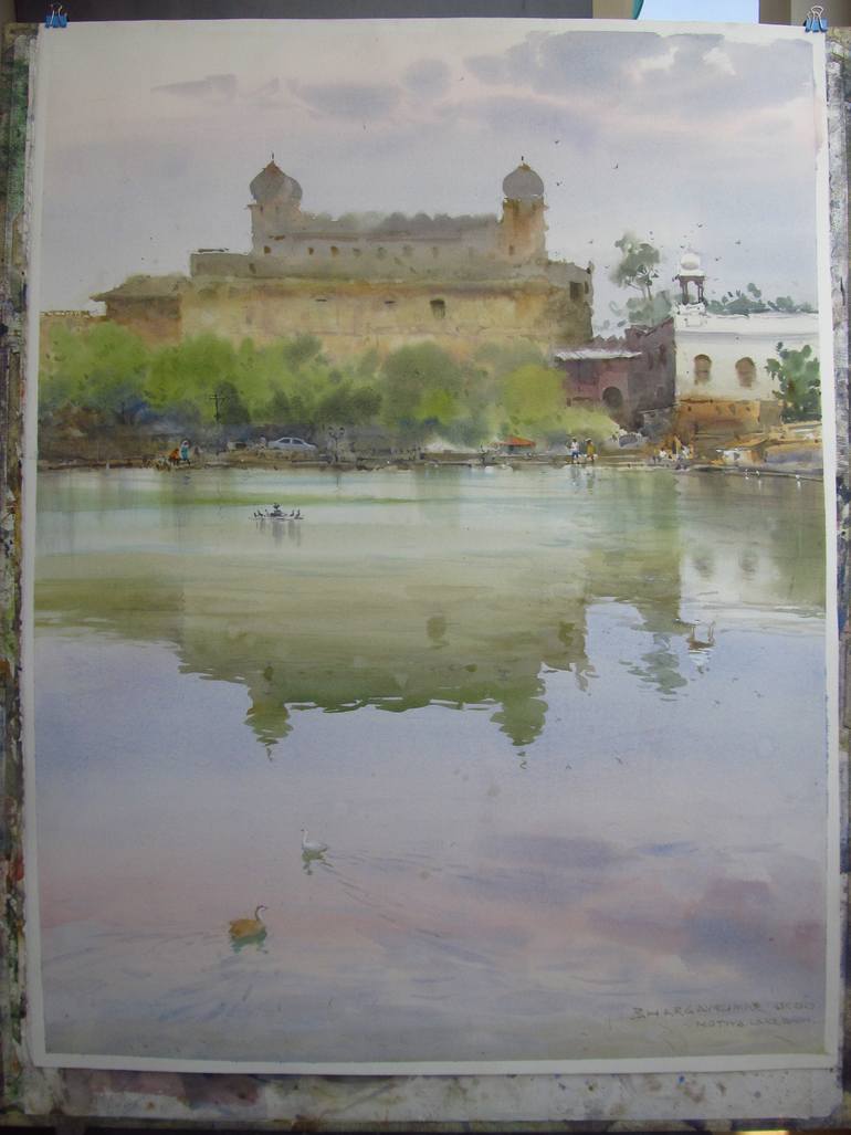 Original Impressionism Architecture Painting by Bhargavkumar Kulkarni