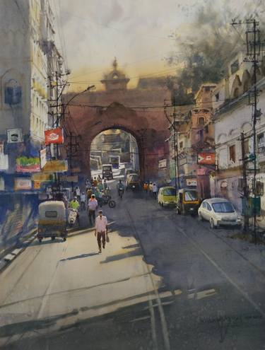 Original Realism Cities Paintings by Bhargavkumar Kulkarni