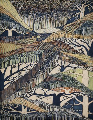 Print of Modern Tree Paintings by Dorte Christjansen