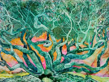 Print of Figurative Tree Paintings by Dorte Christjansen