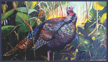 OSCEOLA WILD TURKEY ACRYLIC PAINTING DONE ON SITE AT BASS PRO SHOPS HUNTING AND FISHING FALL SPECTACULAR! thumb