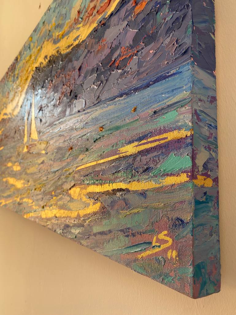 Original Impressionism Seascape Painting by Liudmila Sun