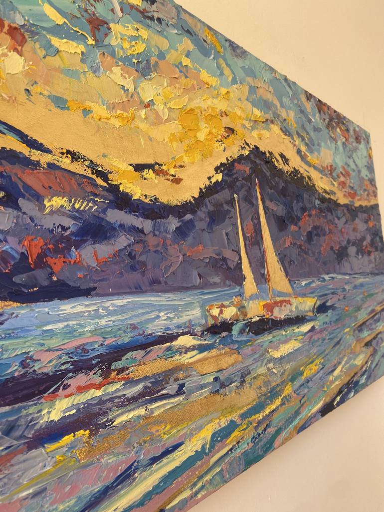 Original Impressionism Seascape Painting by Liudmila Sun