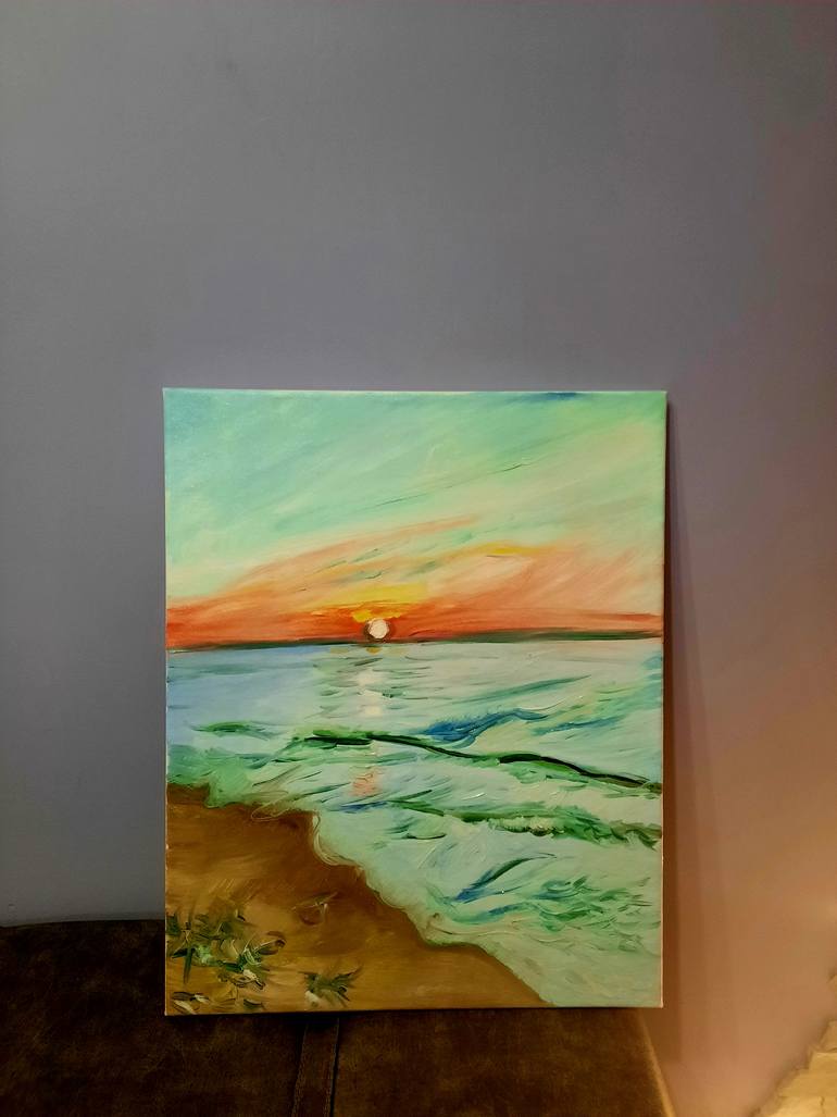 Original Impressionism Beach Painting by Iryna Koval'Chuk