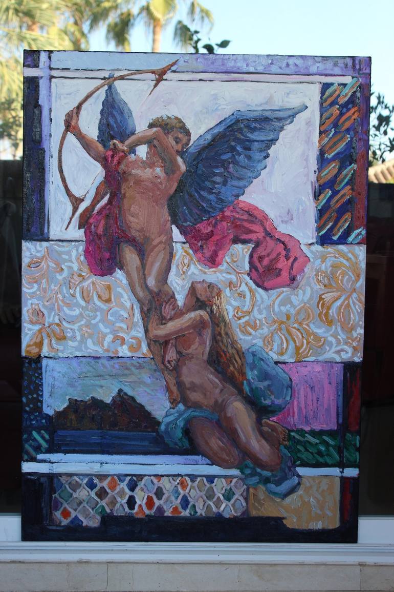 Original Figurative Classical mythology Painting by Lena Done