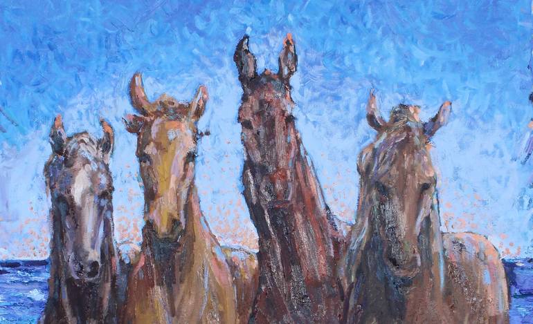 Original Figurative Horse Painting by Lena Done