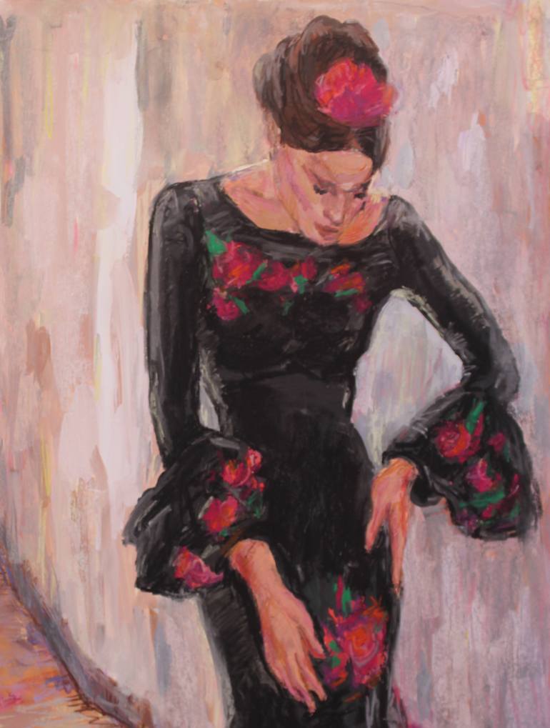 Original Impressionism Women Drawing by Lena Done