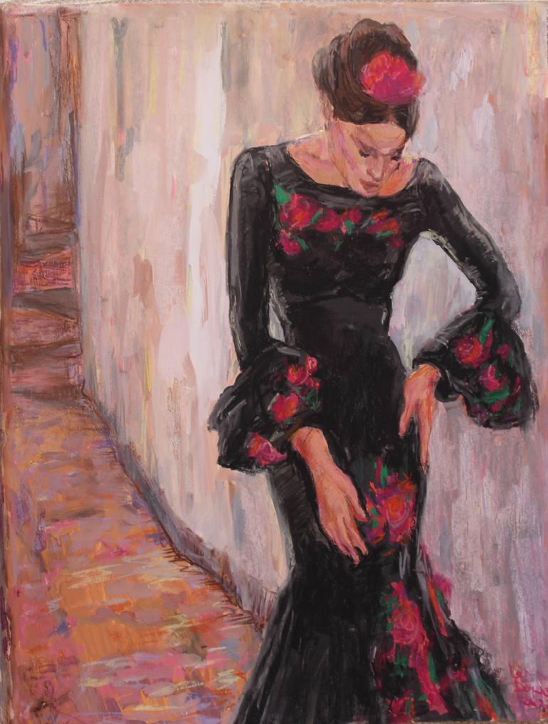 Original Impressionism Women Drawing by Lena Done