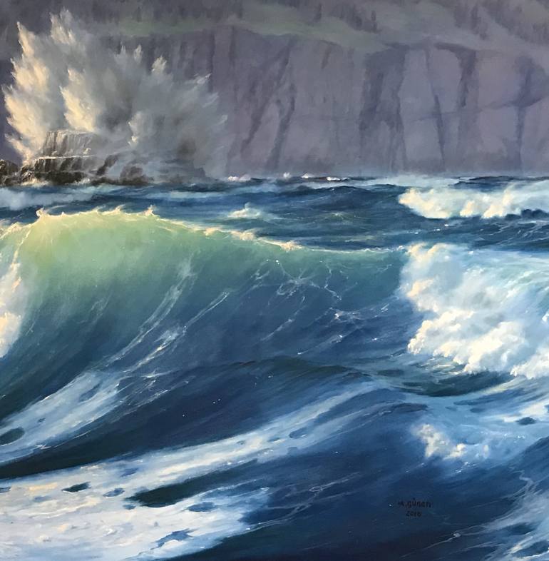 Original Seascape Painting by Mustafa Gunen