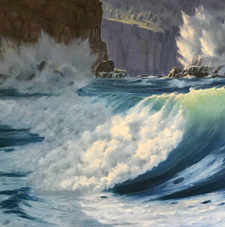 Original Fine Art Seascape Painting by Mustafa Gunen