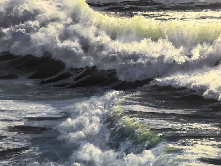 Original Fine Art Seascape Painting by Mustafa Gunen