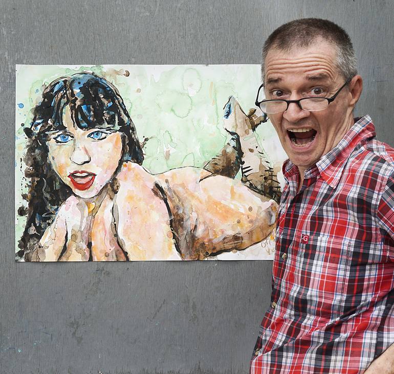 Original Expressionism Nude Painting by Michel Gordon Tardio