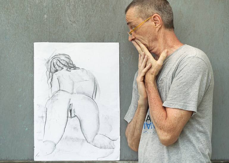 Original Expressionism Erotic Drawing by Michel Gordon Tardio