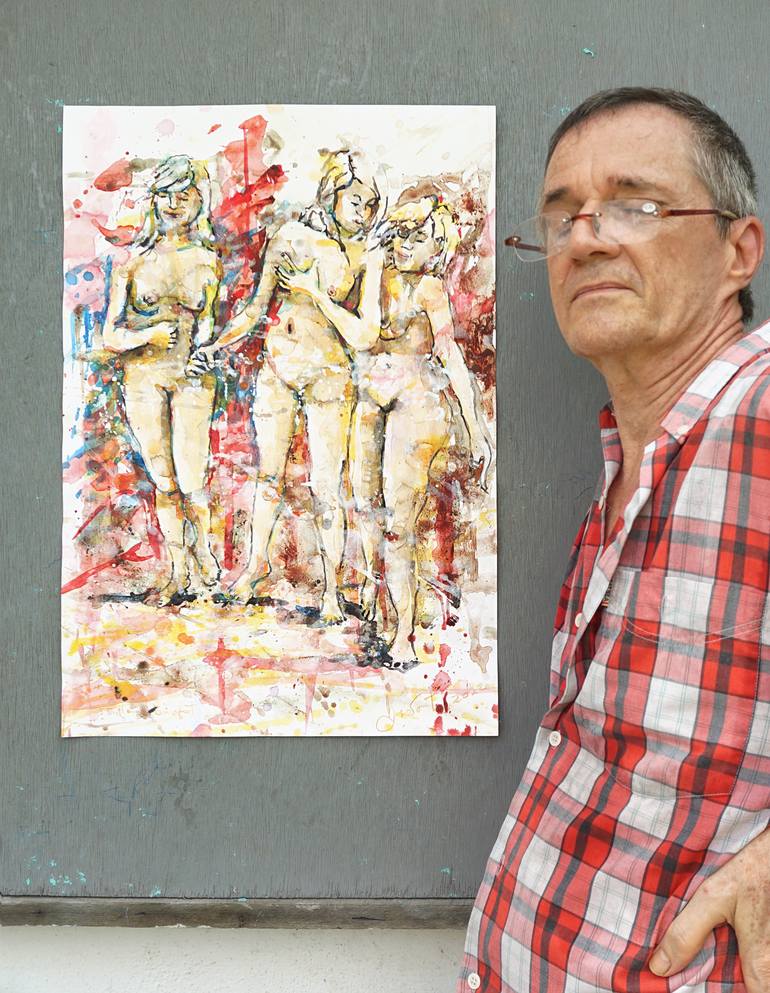 Original Expressionism Nude Painting by Michel Gordon Tardio