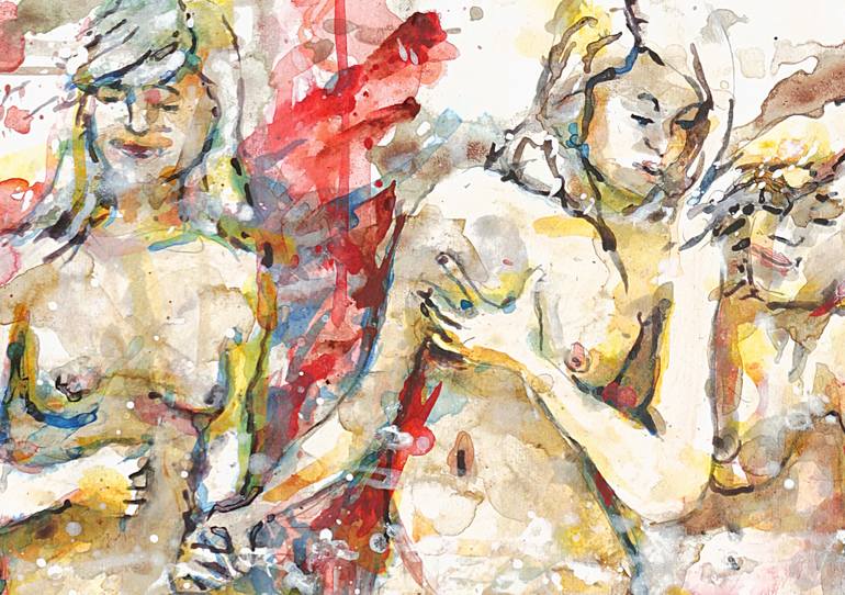 Original Expressionism Nude Painting by Michel Gordon Tardio