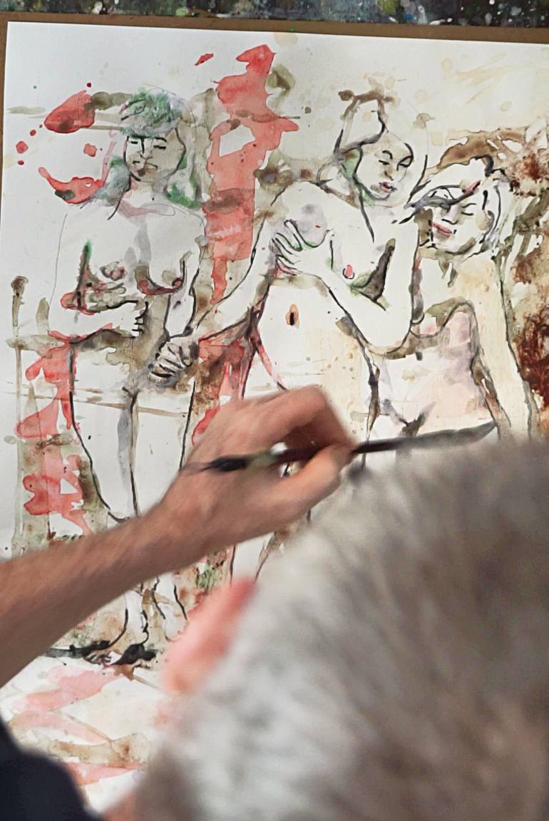 Original Expressionism Nude Painting by Michel Gordon Tardio