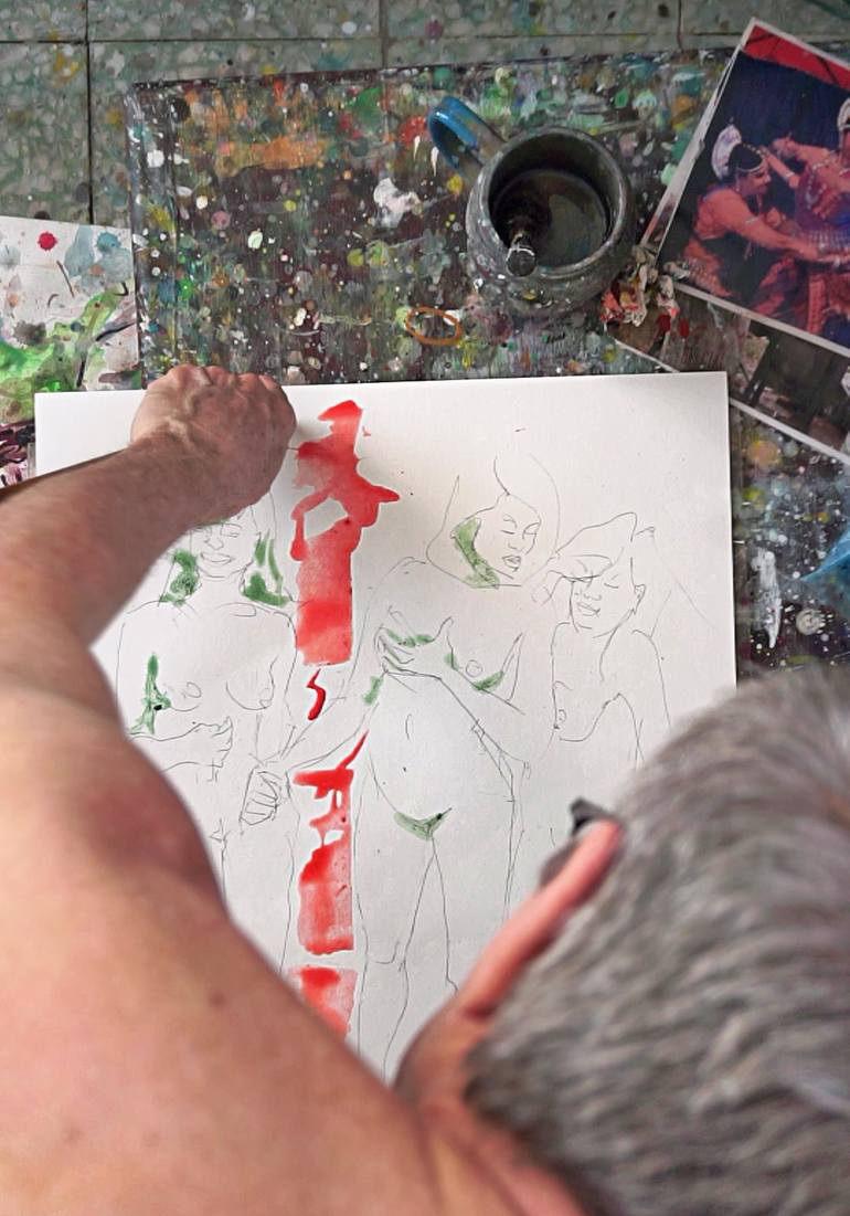 Original Expressionism Nude Painting by Michel Gordon Tardio