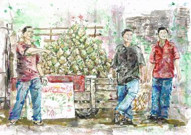 The durian vendors, Malaysia thumb