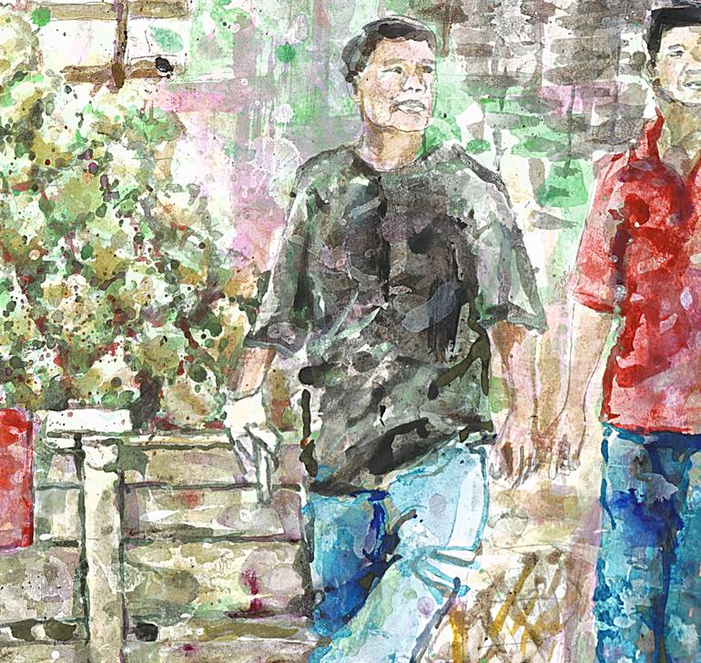 Original Expressionism People Painting by Michel Gordon Tardio