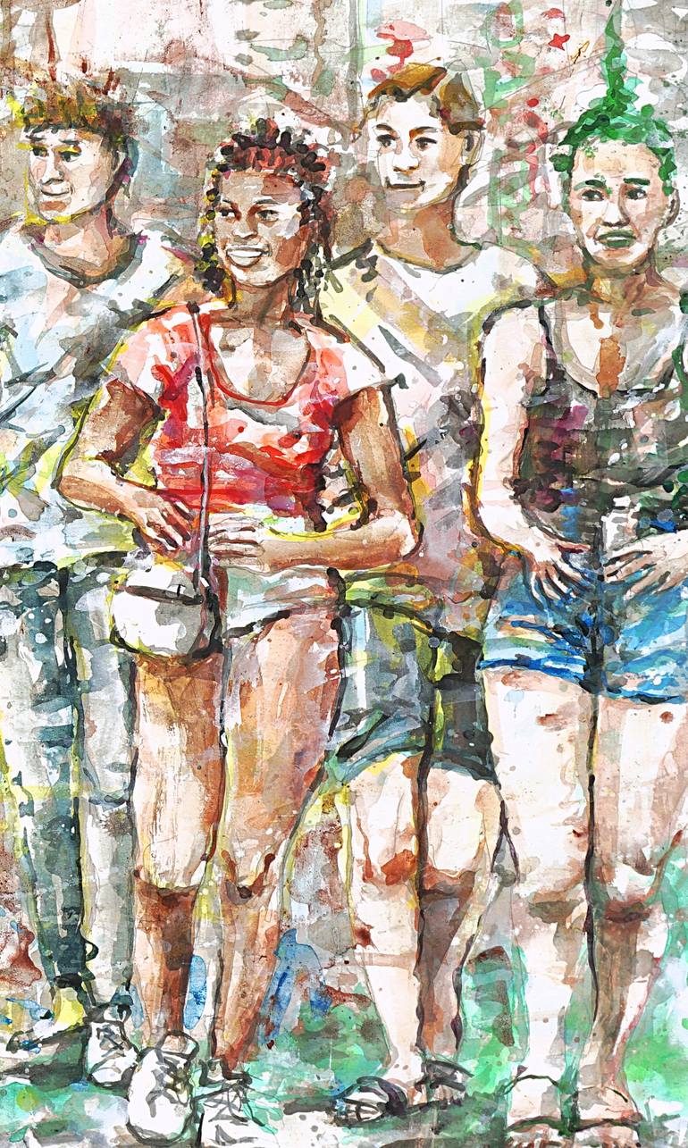 Original People Painting by Michel Gordon Tardio