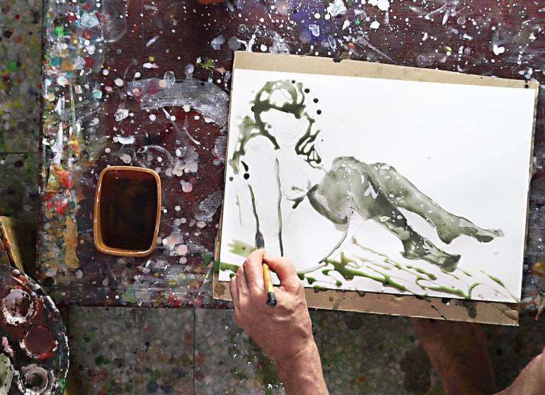Original Expressionism Nude Painting by Michel Gordon Tardio