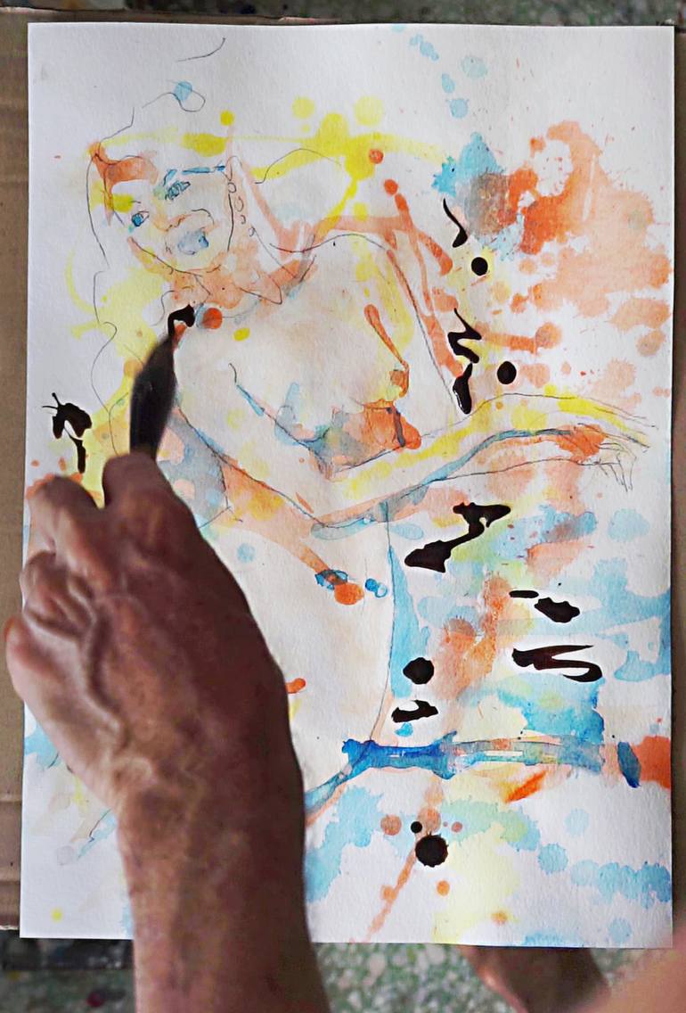 Original Expressionism Nude Painting by Michel Gordon Tardio