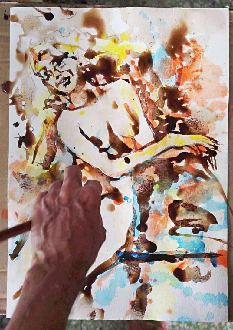 Original Expressionism Nude Painting by Michel Gordon Tardio