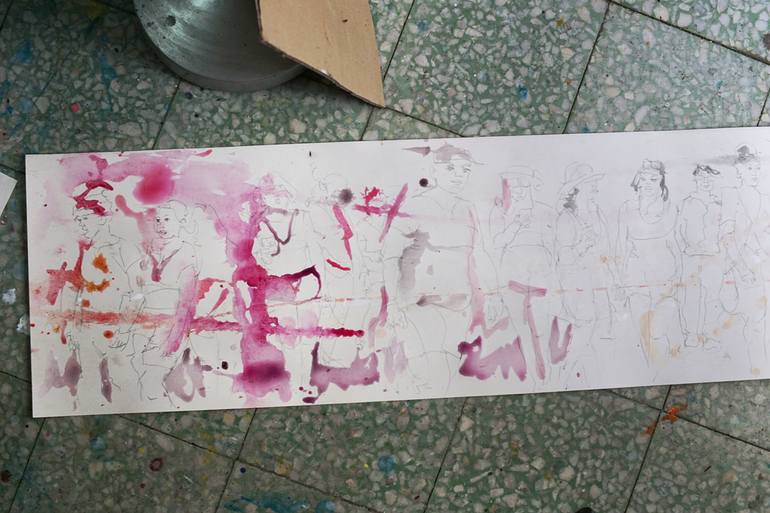 Original Expressionism People Painting by Michel Gordon Tardio