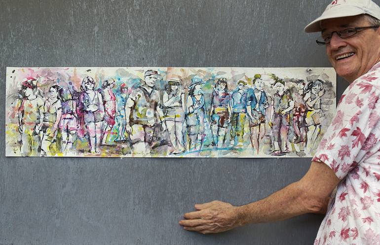 Original Expressionism People Painting by Michel Gordon Tardio