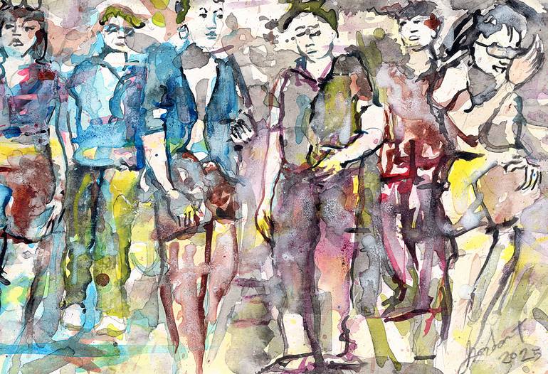 Original Expressionism People Painting by Michel Gordon Tardio