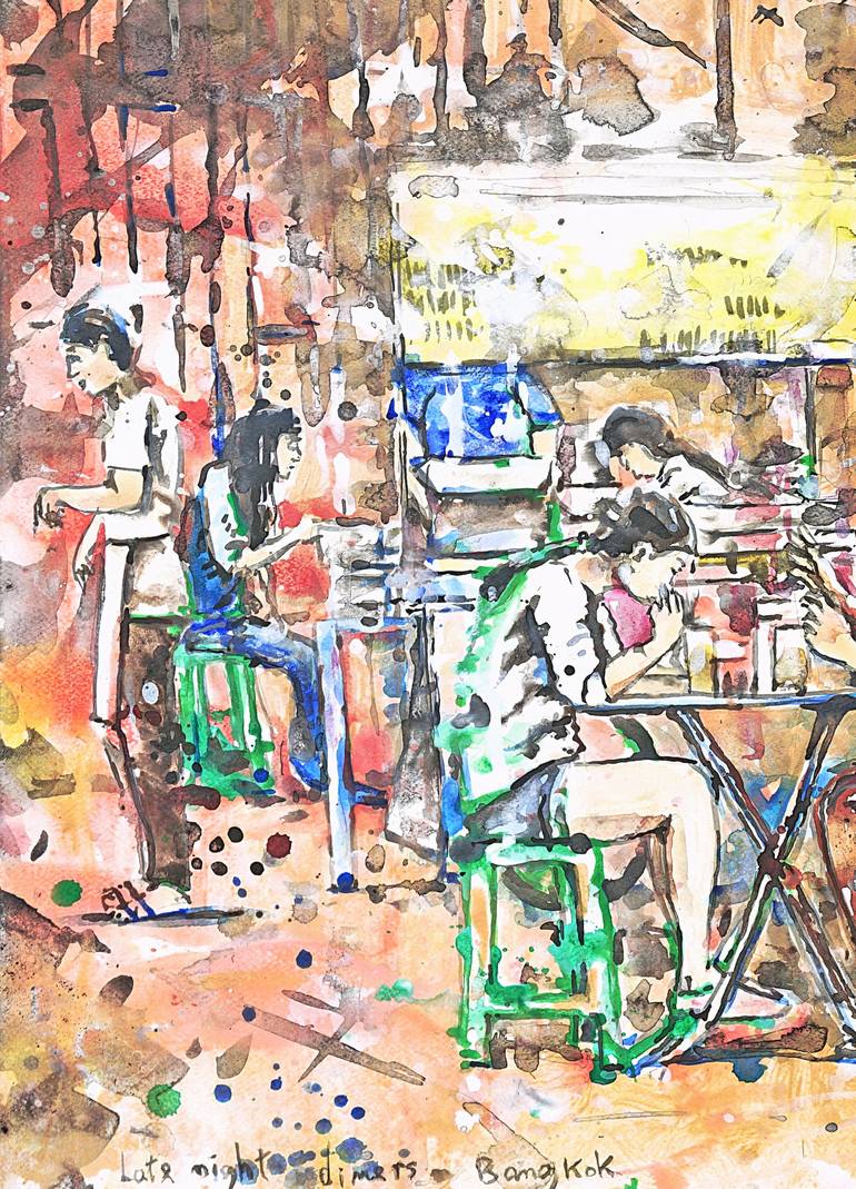 Original People Painting by Michel Gordon Tardio