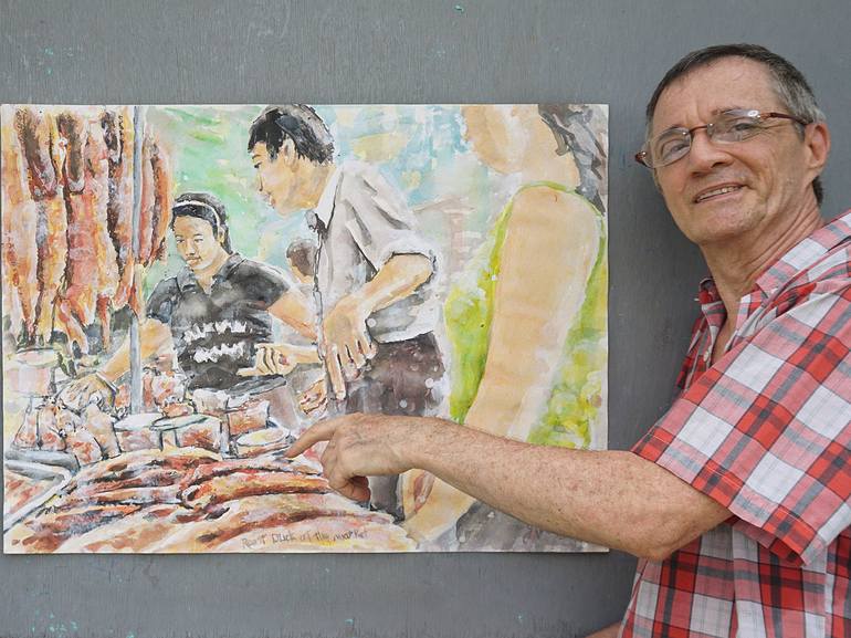 Original Impressionism Food Painting by Michel Gordon Tardio