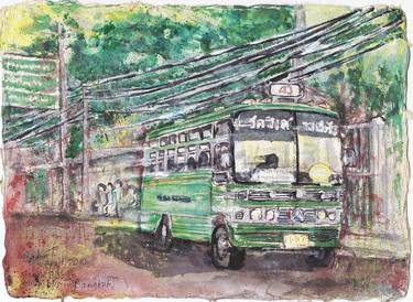 Green Bus, mini bus in Bangkok thumb