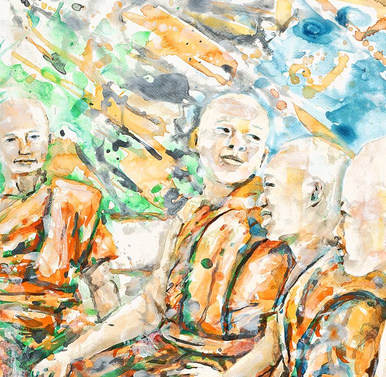 Original Abstract People Painting by Michel Gordon Tardio
