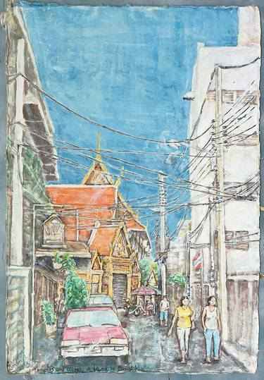 Temples & Wires, a Lane in Bangkok thumb