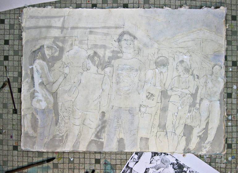 Original Expressionism People Painting by Michel Gordon Tardio