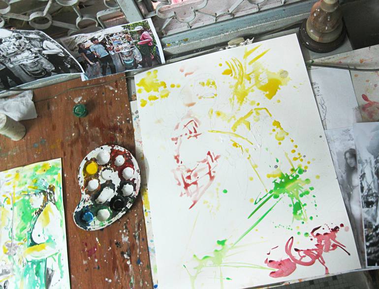 Original Expressionism Still Life Painting by Michel Gordon Tardio