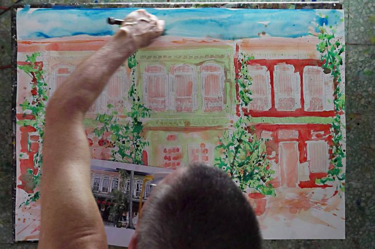 Original Impressionism Architecture Painting by Michel Gordon Tardio