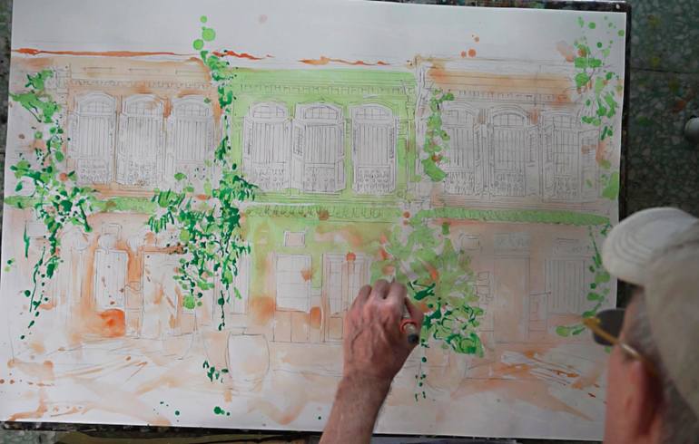 Original Impressionism Architecture Painting by Michel Gordon Tardio