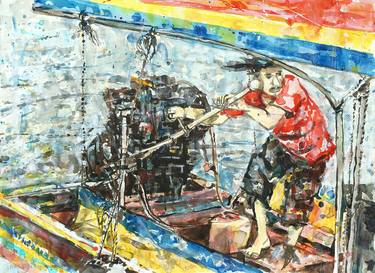 Original Expressionism Boat Paintings by Michel Gordon Tardio