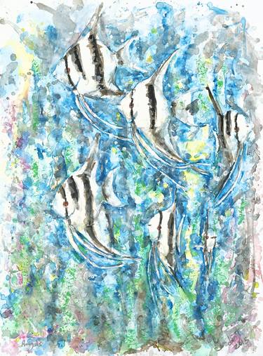 Original Expressionism Fish Paintings by Michel Gordon Tardio