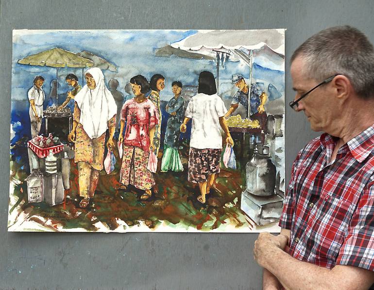 Original Impressionism People Painting by Michel Gordon Tardio